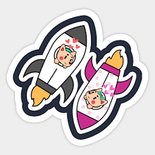 space dog love Sticker